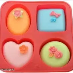 4 in 1 Silicone Mould and Sunflower Design Mould for Making soap, Cup Cake, ice Making image 2