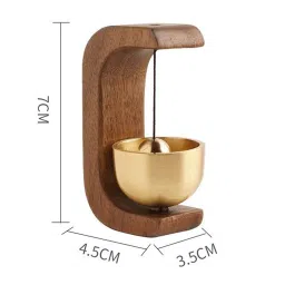 Tuzsocr Pure Copper Solid Wood Bells,Japanese Style Dopamine Wind Chimes,Magnetic Wind Chime Hanging Wall Decoration for Doorbell Refrigerator (Black Walnut) image 1