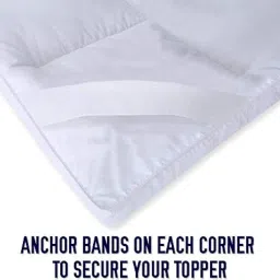 Cotton Microfiber Double Bed King Size Mattress Topper/Padding (72Inch X 78Inch, Navy Blue) image 4