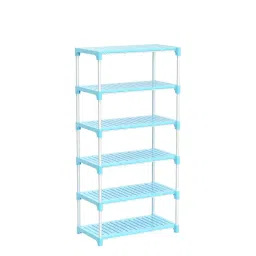 LIVINGBASICS 6 Layer Stainless Steel Multifunctional/Multipurpose Storage Shelves/Rack/Stand for Home/Office/Kitchen/Balcony/Bathroom/Study Room (Cyan Blue) image 3