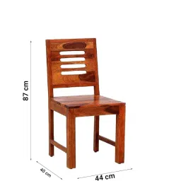 Winntage Furniture Sheesham Wood Dining Chairs Set of 2 for Dining Room Wooden Furniture Chairs Set Without Cushion for Dinner Room Living Room Home and Office - (Honey Finish) | 1 Year Warranty image 1
