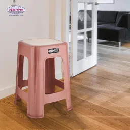 Asian Plastowares - Easy Grip Sr Stool | Multipurpose Plastic Stool for Bathroom, Kitchen & Home Use – Durable, Anti-Slip, Lightweight & Space-Saving Stool for Adults & Kids | Almond Brown image 4