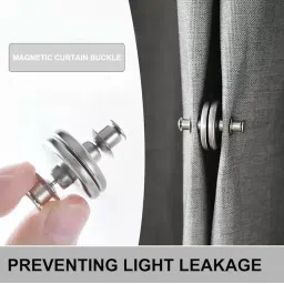 6 Pairs Magnetic Curtain Buckles 0.98 inch Plus Size Light Blocking Curtain Clips Shower Liner Magnets to Hold Curtains Closed Prevent Light Leaking image 3
