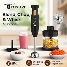 STARCAVE Blender 300W Hand Mixer | Electric Kitchen Grinder & Smoothie Maker | Stainless Steel Shaft, 100% Copper Motor | For Juices, Shakes & Food Preparation image 1