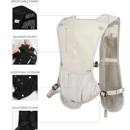 TEGO Pacer Trail Hydration Vest – Lightweight Backpack with 2L Reservoir Compatibility for Outdoor Sports (Beige, One Size) image 3