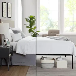 KANCHI DÉCOR - Microfiber Box Plated Bed Skirt Wrap | Solid Easyfit Queen Size 15 Inch Drop Tailored Wrinkle Fade Resistance Soft Fabric Stylish Design Bedskirts- (Silver Grey, 60 * 80 in) image 5