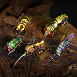 BNF® 2x2x Simulation Fishing Insect Lure Splashing Flies/Mosquito/Bee Baits 14mm-Swimbaits, Hard Bait with 3D Eyes & Rattling Action for Bass, Pike, Trout, Freshwater & Saltwater Fishing image 5