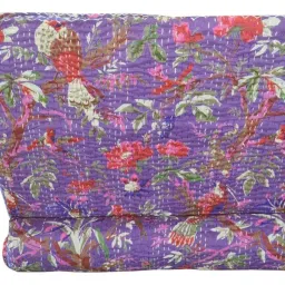 Fortune Creation Double Bed Katha Work Hand Stitched Double Thick bedsheets Bed Cover (Size: 90×108) image 1