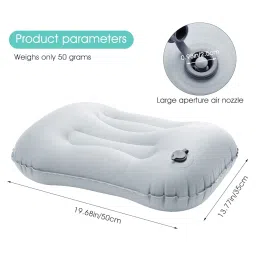 palay PALAY® Travel Air Pillow Ultralight Inflatable Camping Ergonomic Inflating Pillows for Neck Lumbar Support While Camp 50×35CM White 2PCS image 1