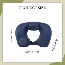 STYLEHEAVEN Inflatable Travel Pillow Adults Head Support for Bussiness Trip Train Travel Navy image 2