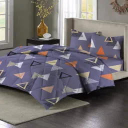 VAS COLLECTIONS 220 GSM Reversible Microfiber AC Comforter/Blanket/Quilt/Duvets for Winter Single Size Bed (240X152 cm, Blue & Orange) image 2