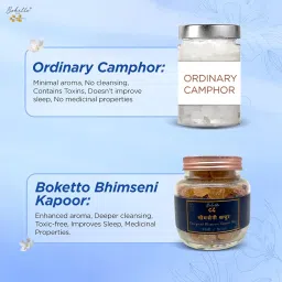 Boketto Life Bhimseni Camphor Mix 150g | Premium Bhimseni Kapoor for Puja, Diffuser & Mosquito Repellent | Pacha Karpooram | Neroli Fragrance for Positivity | Herbs,Botanicals,Natural EssentialOils image 2