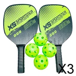 STYLEHEAVEN 3xProfessional Pickleball Set 2-Player Carbon Fiber Paddle Racquets 4 Ball|Sporting Goods|Tennis & Racquet Sports|Other Tennis & Racquet Sports image 2