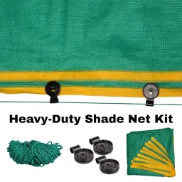 ANSHI Green Shade Net 75% UV Protection for Terrace, Garden, Greenhouse, Balcony & Farming – Multipurpose Agro Net 10ft x 10ft with 6 Fitting Clips for Sunshade & Plant Protection with 6 fitting clips image 1