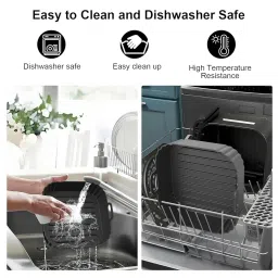 Square Silicone Air Fryer Liners 2 Pack, Compatible with Ninja AF141 181, 8.5 Inch Air Fryer Liners for COSORI 5-6.5 QT, Reusable Silicone Basket, Air Fryer Accessories image 5