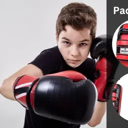 Maizo Synthetic Leather Curved Arm Shield/Boxing Punching Kicking Pad/Kickboxing Equipment/Martial Art/Protective for Practice,Traning - 2 Piece Red/Black image 3