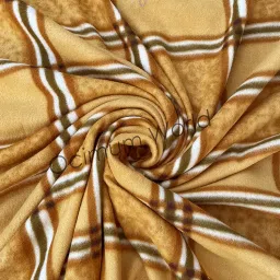 MORADO Double Bed Woolen Fabric Floral Design Quilt Cover/Duvet Cover/Rajai Cover/Blanket Cover for Winter with Zipper Closer (90X100 Inches, Mustard) image 2