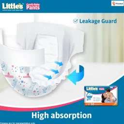Little's Baby Diapers L Size (Large) Pants Style | 9-14 kg | 60 Count - Pack of 2 | Cotton Soft Baby Diaper Pants with Leakage Guard image 3