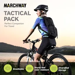 MARCHWAY Tactical Molle Hydration Pack Backpack with 3L TPU Water Bladder, Military Daypack for Cycling, Hiking, Running, Climbing, Hunting, Biking (Black) image 1
