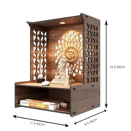 Rellon Industries Temple for Home, Mandir for Home for Pooja Mandir for Home Beautiful Wooden Temple for Home Pooja Stand for Home and Office with LED Spot Light mandir (A4) image 2
