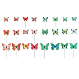 24 Pieces Garden Yard Planter Butterfly Stakes Lawn Decor Ornament Art Decor |24 Pieces of Butterfly Stakes image 5