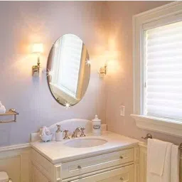 ZapTrove Oval shape mirror Self Adhesive Plastic Oval Mirror for Wall Stickers Frameless Flexible Mirror for Bathroom | Bedroom | Living Room | Wall Sticker Mirror Non-Glass, unframed, clear (20*30) image 2