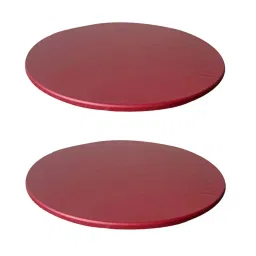 2pcs Waterproof Non-Slip Round Fitted Tablecloth Table Covers 120cm Wine Red image 3