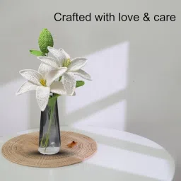 FLORABLISS Handmade Crochet Lily Flower - Delicate and Beautiful Decoration (2) image 2