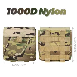 ULIONTAC Side Molle EDC Pouches for Backpack Waist Belt Attachment Surplus 1000D Nylon Compact Utility Water-Resistant Pouch 2 Pack(Multicamo) image 2