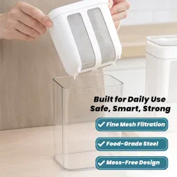 Happy Nook Greek Yogurt Maker with 1100ml Capacity and Fine Mesh Stainless Steel Strainer | Effortlessly Prepare Thick Hung Curd, Dahi, Cheese, and More at Home Without Muslin Cloth image 3