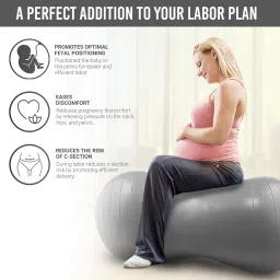 Shopeleven Anti-Burst Peanut Ball 80×40 cm – Gym & Home Workout Ball for Pregnancy, Birthing, Physical Therapy & Balance Training image 4
