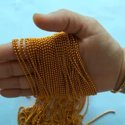 Radhe Fashion Crystal 2Mm Bead Ball Chain For Jewellery Making For Craft For Christmas Tree Decoration (Gold-10 Meter) image 1