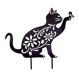 2pcs Iron Cat Garden Stakes Silhouettes Art Decoration Outdoor Park Patio image 4
