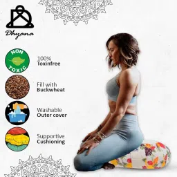 Dhyana Premium Zafu Meditation Cushion - Plated Design for Ultimate Comfort & Customization | Eco-Friendly Buckwheat Fill for Stress-Free Yoga & Meditation | image 3