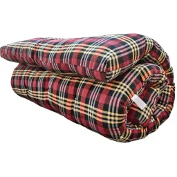 Tanwar Handloom & Pillow House Soft Single Bed Cotton Filled Quilt Mattress Gadda Soft & Reversible (3 x 6 ft or 72 x 36 Inch) Red image 3