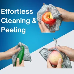 Double Layer Nxilo Scrubber for Kitchen (10 Pack) - Multipurpose Steel Scrubber for Kitchen, Scratch-Free Dish Wash Stainless Steel Cloth for Utensils, Pans & Sinks image 5