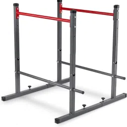 IBS Adjustable Dip Bar Steel Dip Station, Home Dip Stand with Two Safety Connectors, Parallel Bars Dip Equipment for Calisthenics, Strength Training image 1