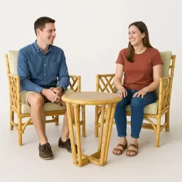 IRA Furniture Wooden Sofa Set for Living Room, Modern Design, Handmade Couch and Settee, Suitable for Home, Office, Balcony (Sofa Chair(W)_R tab) image 1