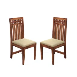 Handwoody Wooden Dining Chairs Only | Wooden Dining Chairs | Dining Room Furniture with Cushions | Dining Chair Set of 4 | Study Chair with Cushion for Dining Honey, Self Assembly image 5