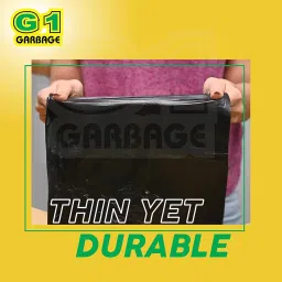 G1 Garbage Dust Bin Bags, 19x21 inches, 30 Pieces, Black, for Home and Commercial Use, Set of 4 image 4