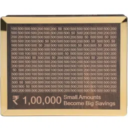 BELOXY Money Saving Box for Kids and Adults | Wooden Money Bank with Lock | Big Size Piggy Bank 2 Lakh Target | 1 Lakh Saving Box with Numbers | Undiyal Hundi Pig Bank (1 Lac Money Box Golden) image 1