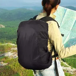 INSTAMALL Waterproof Rain & Dust Cover for Backpack with Pouch 30-45 litres Capacity (Black) image 5