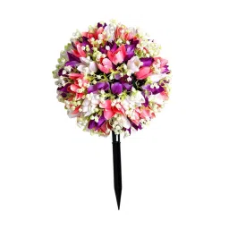 UJEAVETTE Artificial Flower Garden Stake Photo Props Ornament for Lawn Flower Bed Yard Purple White Pink image 3