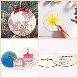 ANJOY COMPANY MDF Round Boards - 4 Inch Thick | MDF Circle Base for Lippan Art, Resin, Mandala Painting, DIY Crafts | Smooth Pine Wood Finish. (10) image 2