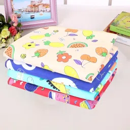 4NEwBiES New Born Baby Nappy Changing Mats Dry Sheets | Sleeping Mattress | Diaper Changing Sheets | Sheets | Bed | Cotton | Oil Massaging (0-6 Months) Pack of 6 image 3