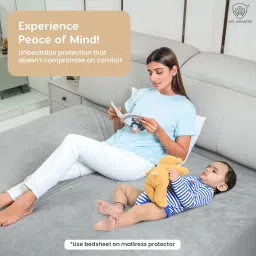 MY ARMOR Waterproof Mattress Protector King Size, 78x72, 6.5x6 feet, Double Bed Protector Sheet Cover, Breathable and Hypoallergenic Ultra Soft Fitted Terry Cotton Fabric, Elastic Skirting, Grey image 4