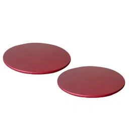 2pcs Waterproof Non-Slip Round Fitted Tablecloth Table Covers 120cm Wine Red image 1