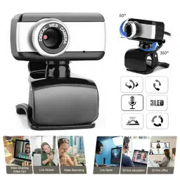 Ubervia® Rotatable Web Camera Cam Digital Webcam Camera with Microphone for Pc Laptop Laptop & Desktop Accessories | Webcams image 1