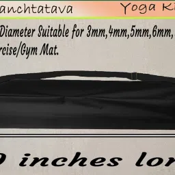 Panchtatava Full Black Dori Lock Fabric Exercise Mat Carry Bag Cover ONLY with Broad Shoulder Strap image 4