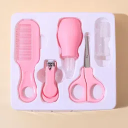 FIMALIA Baby Healthcare Kit, Pink – Complete Infant Grooming and Health Care Set, Includes Thermometer, Nail Clippers, Brush, Comb, Nasal Aspirator, BPA-Free, Durable, Compact, Portable image 4